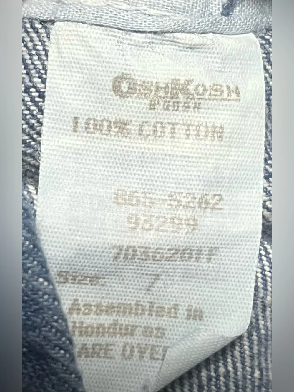 Vintage 90s OshKosh B’Gosh Denim Overalls Size 7 Plaid Accent Kids